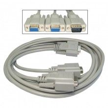 Svga monitor splitter 2 way cable 1 x hd15 plug to 2 x hd15 sockets 000424 