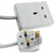 1 gang single way uk 13a mains power socket extension lead white 05m 009603 
