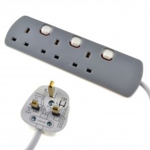 2 way block socket adapter power splitter for uk 13a mains plugs 002032 