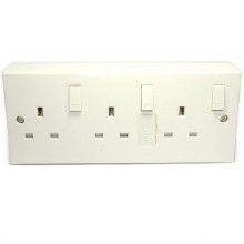 13a single plug uk home indoor mains socket 1 gang switched white 006440 