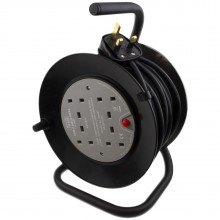 4 gang way 13a mini cable mains power extension reel long trailing lead 10m 010468 