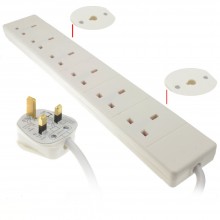6 gang way mains extension sockets uk 13a with 05m 50cm cable white 005829 
