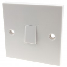 Electrical domestic uk 13a fused spur with switch and led in white 010338 