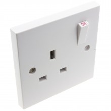 Electrical uk domestic mains socket double 2 gang outlet single pole 13a white 010336 