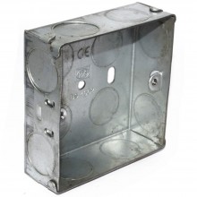 Flush double galvanised steel back box with fixed lugs 25mm 003279 