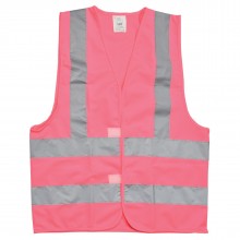 High visibility reflective warehouse safety waistcoat in pink medium 009870 