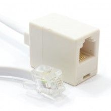 Rj11 4 wire to bt telephone female socket us to uk adapter 6p4c 10cm 007143 