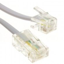 Rj11 male plug to 4 wire rj45 male plug flat cable lead 20m 008155 