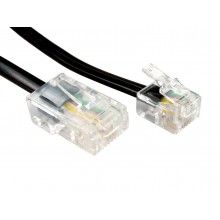 Rj11 male plug to 4 wire rj45 male plug flat cable lead 2m 007153 