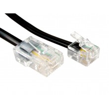 Rj11 male plug to 4 wire rj45 male plug flat cable lead 5m 007104 