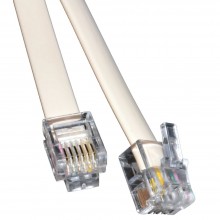 Rj11 male plug to 4 wire rj45 male plug flat cable lead 5m black 008159 