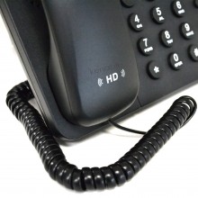 Telephone handset coiled rj10 plug to rj10 plug cable lead black 15m 002568 