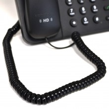 Telephone handset coiled rj10 plug to rj10 plug cable lead black 2m 006494 