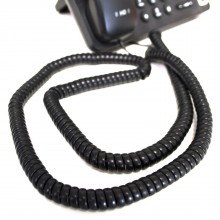 Telephone handset coiled rj10 plug to rj10 plug cable lead black 5m 006522 