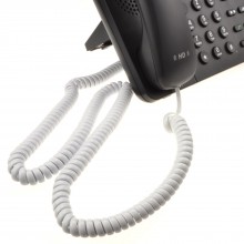 Telephone handset coiled rj10 plug to rj10 plug cable lead white 5m 006779 