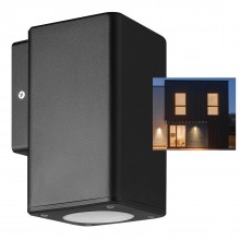 Wall mounted gu10 down light outdoor ip44 garden rounded lamp black 009664 