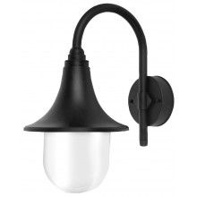 Wall mounted lamp outdoor round bulkhead e27 light ip44 black 009665 