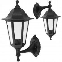 Wall mounted outdoor garden lamp ip44 hanging lantern e27 light black 009652 