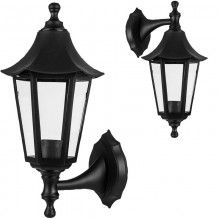 Wall mounted outdoor lantern style lamp garden light 250x165 black 009653 