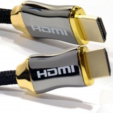 Braided chrome hdmi shielded cable 4k 2k supports 3d arc ethernet 2m 008084 