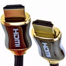 Braided chrome hdmi shielded cable 4k 2k supports 3d arc ethernet 3m 008085 