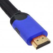 Braided low profile flat hdmi for hd tv high speed lead cable 2m black 008040 