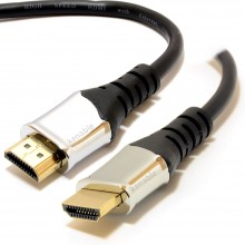 Chrome 4k 2k hq 3d tv hdmi cable lead gold plated metal ends 05m 50cm 007362 