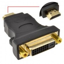 Dvi d 24 1 plug to hdmi socket digital adapter cable 15cm gold 008704 