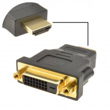 Dvi d 24 1 socket to hdmi digital plug adapter converter cable 15cm gold 010515 