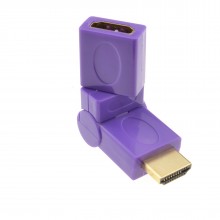 Hdmi 180 degree bend multi angle socket to plug adapter purple 008715 