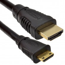 Mini hdmi type c male plug to hdmi male cable lead gold 10m 007283 