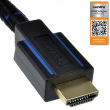 Premium certified uhd 4k hdr hdmi 20b braided cable black 18m 009186 