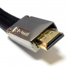 Pro flat braided hdmi 20 high speed 4k tv low profile cable metal ends 1m 006898 