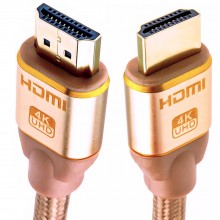 Pure hdmi 20b 2160p 4k uhd tv braided high speed cable lead gold 15m 009373 