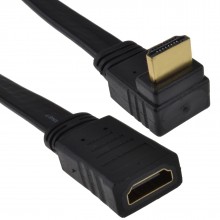 Right angle 90 flat hdmi extension cable plug to female socket 05m 50cm 010357 