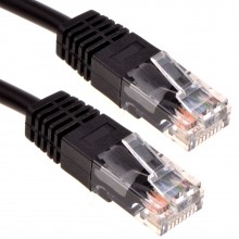 Black network ethernet rj45 cat 5e utp patch lan copper cable lead 025m 006738 