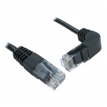 Cat5e copper rj45 straight to right angle plug down ethernet network cable 05m 008363 