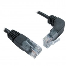Cat5e copper rj45 straight to right angle plug down ethernet network cable 3m 008366 