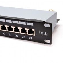 Lms data 24 port shielded network patch panel cat5e stp vertical punchdown 004907 