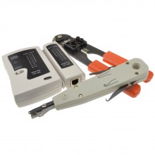 Networking rj45 rj11 tester with crimper and 100 x rj45 ends tool kit 009160 