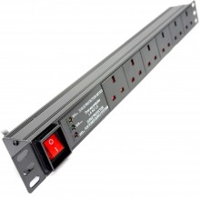 Power distribution unit pdu 6 way horizontal 19 rack mounted 1u 008539 
