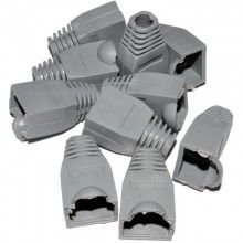 Rj45 boots for networking cables 6mm entry grey 10 pack 001082 
