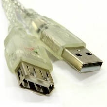 Clear usb 20 extension cable a to a female lead 24awg ferrite 3m 002054 