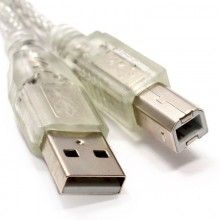 Clear usb 20 hi speed a to b cable lead for printers 24awg ferrite 3m 002052 