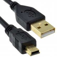 Gold 24awg usb 20 hi speed a to mini b 5 pin cable power data lead 015 009047 