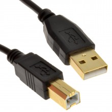 Gold 24awg usb 20 high speed cable printer lead a to b black 1m 006643 