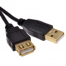 Gold usb 20 24awg high speed cable extension lead a plug to socket 18m 006622 