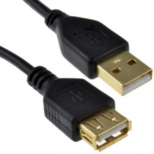 Gold usb 20 24awg high speed cable extension lead a plug to socket 1m 007567 