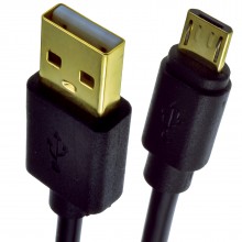 Gold usb 20 a to micro b fast charge and sync cable 24awg 015m black 009020 