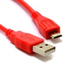 Usb 20 a to micro b data and charging shielded cable 05m 50cm red 007302 